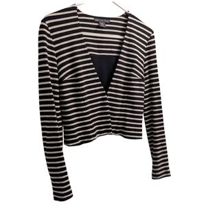 Armani Exchange Black & White Striped Long Sleeve Over Top XS